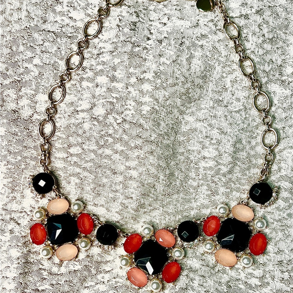 Necklace Crystals Pearls Colored Gems